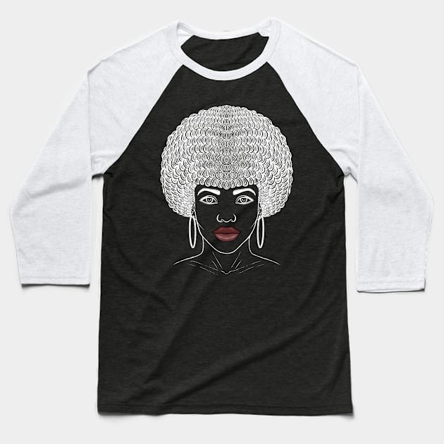 Afro girl Afro woman Afro lady Afro queen beautiful  Afro girl Baseball T-Shirt by Artardishop